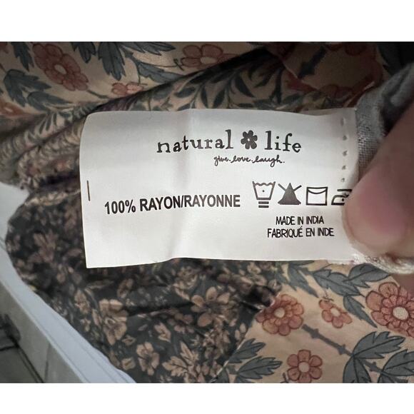 Natural Life Boho Berkley patchwork tiered maxi dress Sage Bloom Peasant prairie - Picture 6 of 7